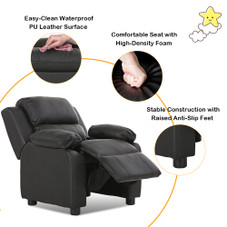 Kids' Deluxe Padded Armchair Recliner with Headrest and Storage Arm product image