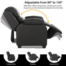 Kids' Deluxe Padded Armchair Recliner with Headrest and Storage Arm product image