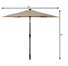 9-Foot Solar LED Tilt Patio Umbrella with Crank product image