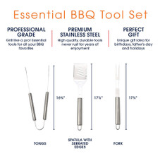 Cheer Collection 3-Piece BBQ Grilling Tool Set product image