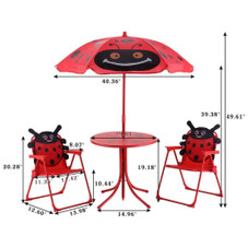 Kids' Ladybug Table and Chairs Set with Umbrella product image