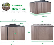 Outdoor Metal Storage Shed (7' x 7' or 10' x 8') product image