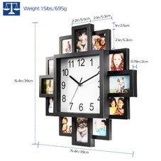 12-Picture Photo Frame Clock   product image