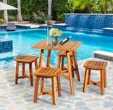 5-Piece Patio Dining Set with Solid Acacia Wood Construction product image