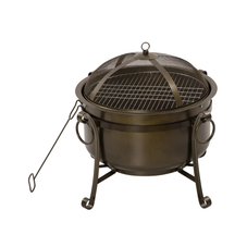 Outdoor Fire Pit Patio Heater with BBQ Grill, Screen Cover, Fire Poker product image