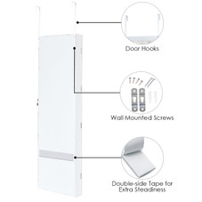 Mounted Mirror Jewelry Cabinet Organizer with LED Light product image