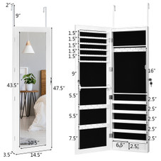 Mounted Mirror Jewelry Cabinet Organizer with LED Light product image
