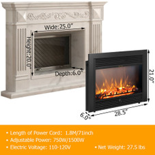 Electric 28.5" Insert Fireplace  Heater with Remote Control product image