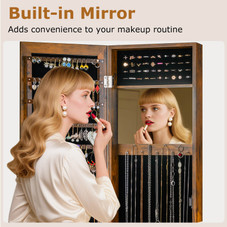 Wall or Door Mounted Mirrored Jewelry Cabinet product image