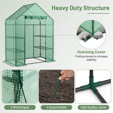 Portable Outdoor Mini Walk-in 4-Tier Greenhouse product image