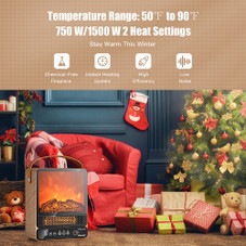 1500W Electric Fireplace Tabletop Portable Space Heater with 3D Flame product image