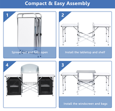 Folding Portable Aluminum Camping Grill Table product image