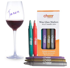 Cheer Collection Metallic Colors Wine Glass Markers product image
