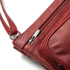 100% Genuine Soft Leather Wide Crossbody Bag with Strap product image