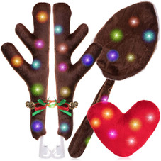 Car Reindeer Antlers, Heart Nose, And Tail With Led Lights product image