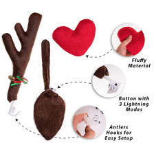 Car Reindeer Antlers, Heart Nose, And Tail With Led Lights product image