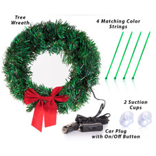 Zone Tech Car Wreath With Led Lights And 12V Plug product image