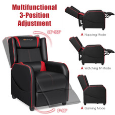Massage Gaming PU Leather Single Recliner Chair with Footrest product image