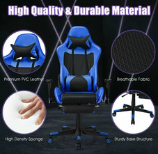 Reclining Massage Rolling Office/Gaming Chair with Footrest product image