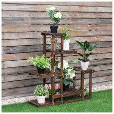 Indoor/Outdoor Wooden 6-Shelf Plant Display Stand product image