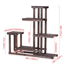 Indoor/Outdoor Wooden 6-Shelf Plant Display Stand product image