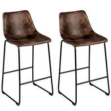 Faux Suede and Steel Upholstered Bar Stools (Set of 2) product image