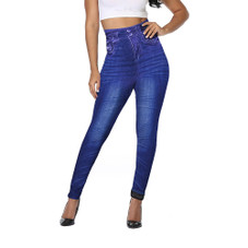 Women's Fur Lined High Waisted Seamless Denim Jeggings (3-Pack) product image