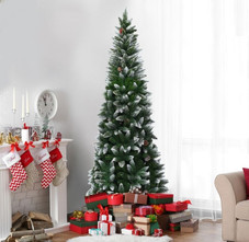 Snow Flocked 5, 6, or 7.5ft  Pencil Christmas Tree  product image