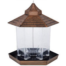 Panorama Bird Feeder Hexagon Shaped with Roof Hanging Feeder product image