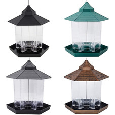 Panorama Bird Feeder Hexagon Shaped with Roof Hanging Feeder product image