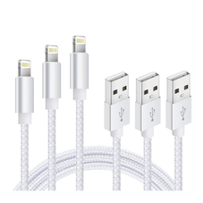 3-, 6-, and 10-Foot Braided MFi Lightning Cables for Apple Devices (3-Pack) product image