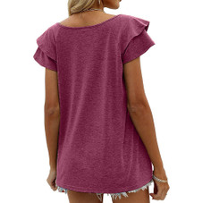 Women's Flutter Sleeve V-Neck Top product image