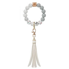 Stretchy Beaded Wristlet Keychain with Tassel product image