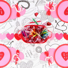 Personalized Valentine's Coloring Tablecloth product image