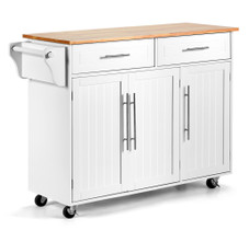 Wood Top Rolling Kitchen Island Cart product image