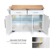 Wood Top Rolling Kitchen Island Cart product image