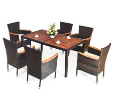 Rattan & Wood 7-Piece Patio Dining Set product image