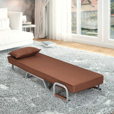 Folding 5-Position Convertible Sleeper Bed Armchair with Pillow product image