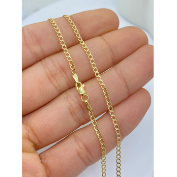 14K Solid Yellow Gold 3mm Cuban Chain Necklace product image 14K Solid Yellow Gold 3mm Cuban Chain Necklace product image