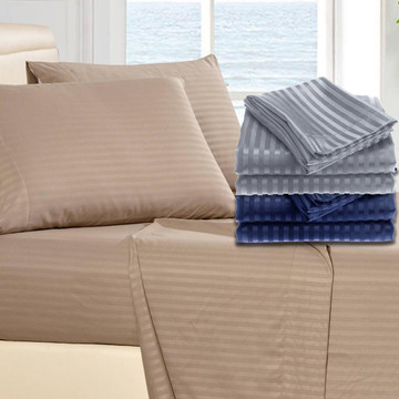 1800 Series Brushed Microfiber Dobby Striped Sheet Set (4-Piece) product image 1800 Series Brushed Microfiber Dobby Striped Sheet Set (4-Piece) product image