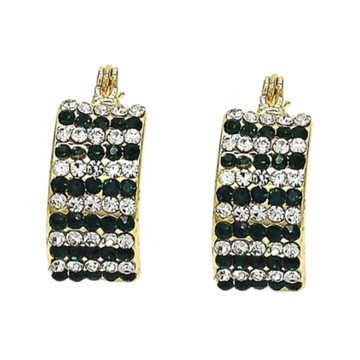 18K Gold-Filled Emerald Crystal Pavé High-Polish Earrings product image 18K Gold-Filled Emerald Crystal Pavé High-Polish Earrings product image