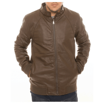 Men’s Bomber Fleece-Lined Faux Leather Jacket product image Men’s Bomber Fleece-Lined Faux Leather Jacket product image