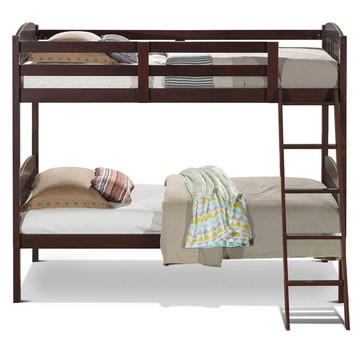 Solid Hardwood Twin Bunk Beds with Ladder product image Solid Hardwood Twin Bunk Beds with Ladder product image