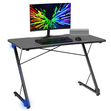 43.5-Inch Z-Shape Gaming Desk with LED Lights product image 43.5-Inch Z-Shape Gaming Desk with LED Lights product image