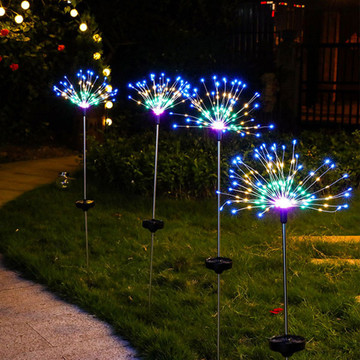 Solarek® 2-Piece Solar Powered Starburst Firework 120-LED Garden Path Lights product image