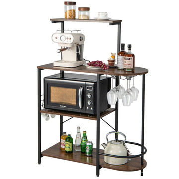 4-Tier Kitchen Baker's Rack with 6 S-Hooks and Stemware Racks product image 4-Tier Kitchen Baker's Rack with 6 S-Hooks and Stemware Racks product image