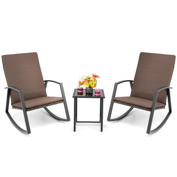 3-Piece Patio Rattan Rocking Furniture Set product image 3-Piece Patio Rattan Rocking Furniture Set product image
