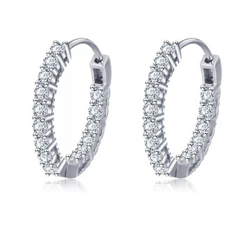 18K Gold Plated Cubic Zirconia Hoop Earrings product image 18K Gold Plated Cubic Zirconia Hoop Earrings product image