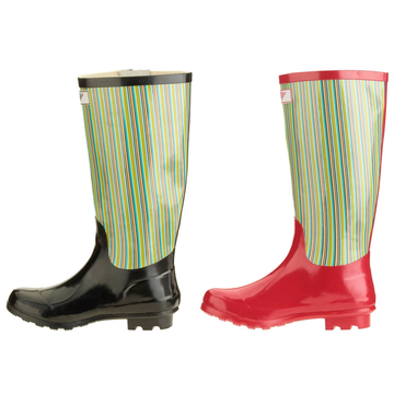 Women's Fashion Rubber Rain Boots with Stripes by Forever Young™ product image Women's Fashion Rubber Rain Boots with Stripes by Forever Young™ product image