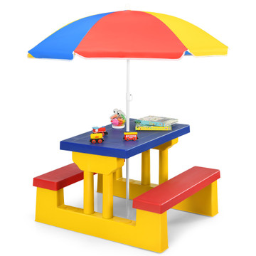 Kids' Picnic Folding Table & Bench Set with Umbrella product image